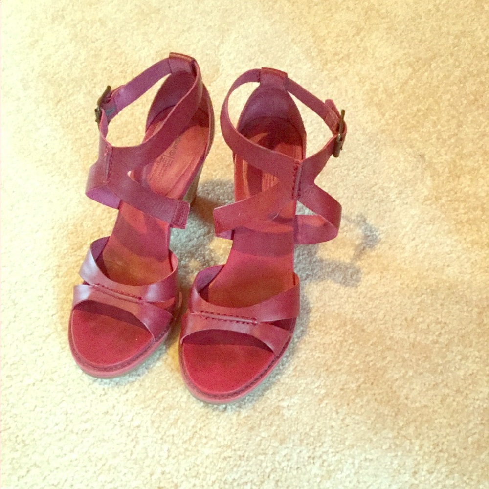 Timberland genuine leather Red Strappy Heels